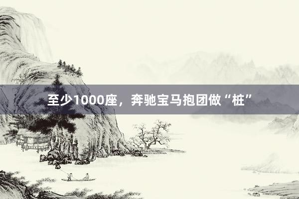 至少1000座，奔驰宝马抱团做“桩”