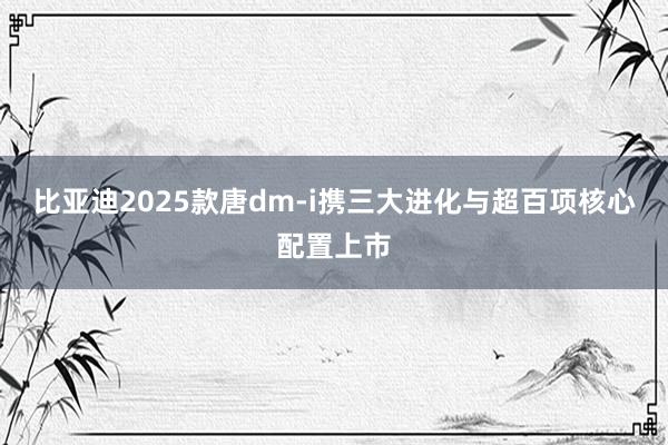 比亚迪2025款唐dm-i携三大进化与超百项核心配置上市