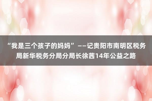 “我是三个孩子的妈妈” ——记贵阳市南明区税务局新华税务分局分局长徐茜14年公益之路