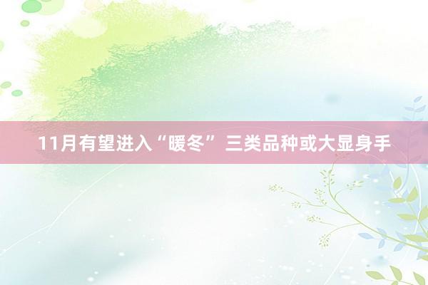 11月有望进入“暖冬” 三类品种或大显身手