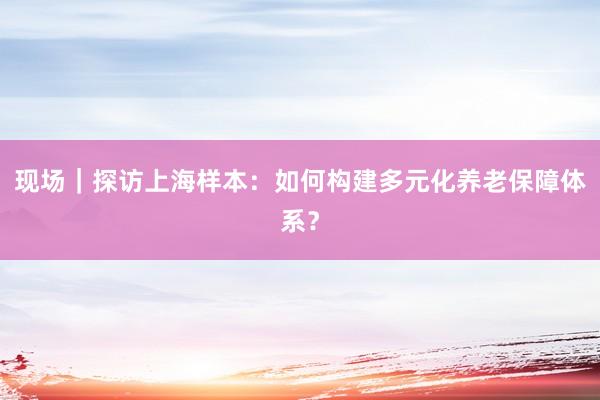 现场｜探访上海样本：如何构建多元化养老保障体系？