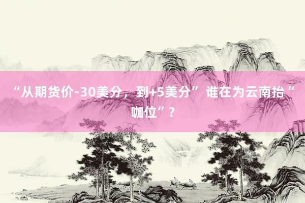 “从期货价-30美分，到+5美分” 谁在为云南抬“咖位”？