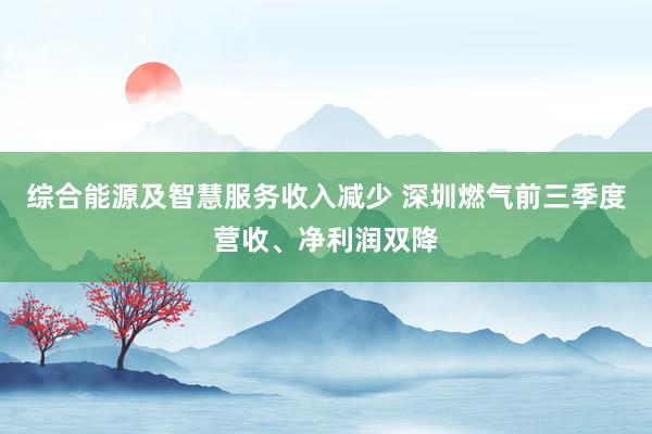 综合能源及智慧服务收入减少 深圳燃气前三季度营收、净利润双降