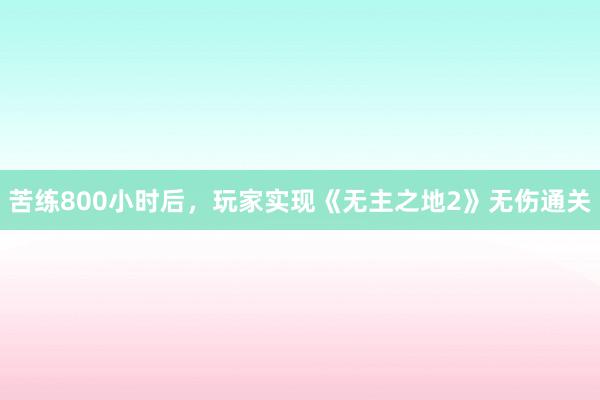 苦练800小时后，玩家实现《无主之地2》无伤通关