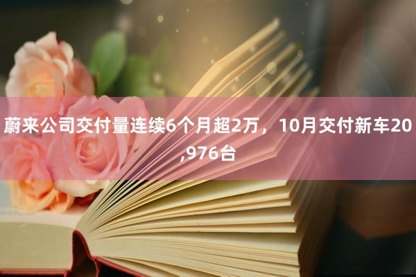 蔚来公司交付量连续6个月超2万，10月交付新车20,976台