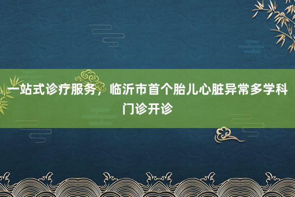 一站式诊疗服务，临沂市首个胎儿心脏异常多学科门诊开诊