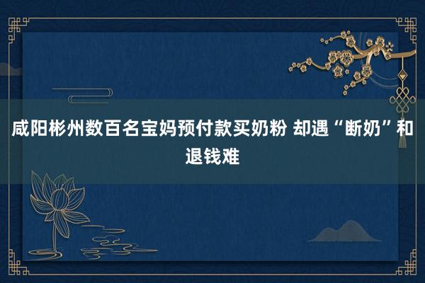 咸阳彬州数百名宝妈预付款买奶粉 却遇“断奶”和退钱难