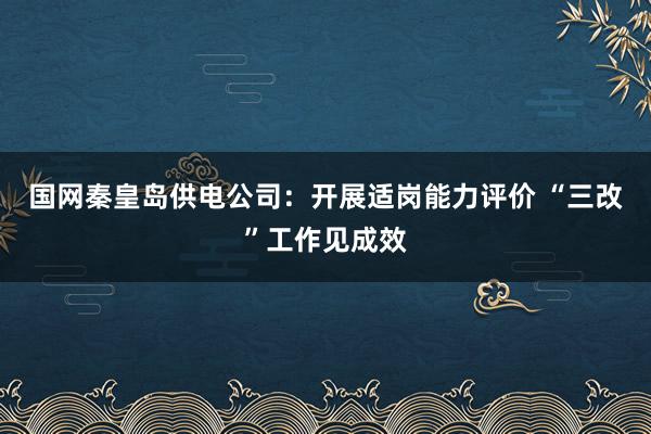 国网秦皇岛供电公司：开展适岗能力评价 “三改”工作见成效