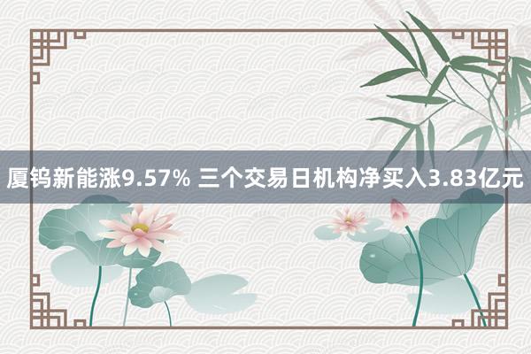 厦钨新能涨9.57% 三个交易日机构净买入3.83亿元