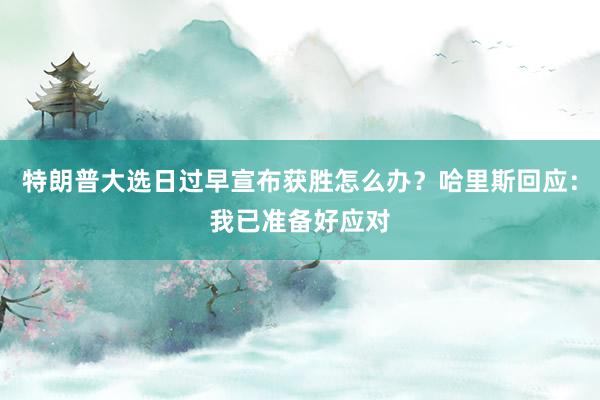 特朗普大选日过早宣布获胜怎么办？哈里斯回应：我已准备好应对