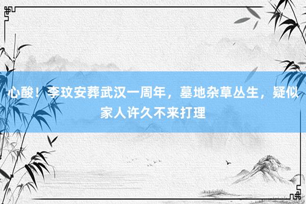 心酸！李玟安葬武汉一周年，墓地杂草丛生，疑似家人许久不来打理