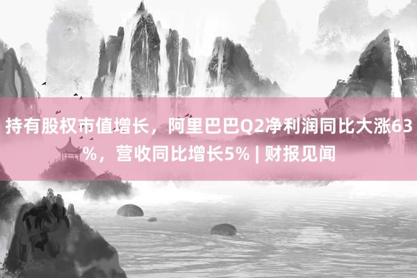 持有股权市值增长，阿里巴巴Q2净利润同比大涨63%，营收同比增长5% | 财报见闻