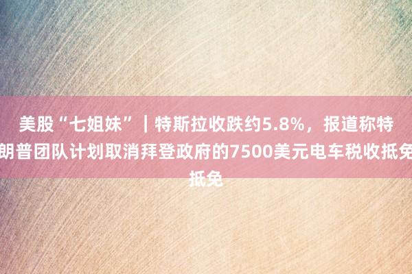 美股“七姐妹”｜特斯拉收跌约5.8%，报道称特朗普团队计划取消拜登政府的7500美元电车税收抵免