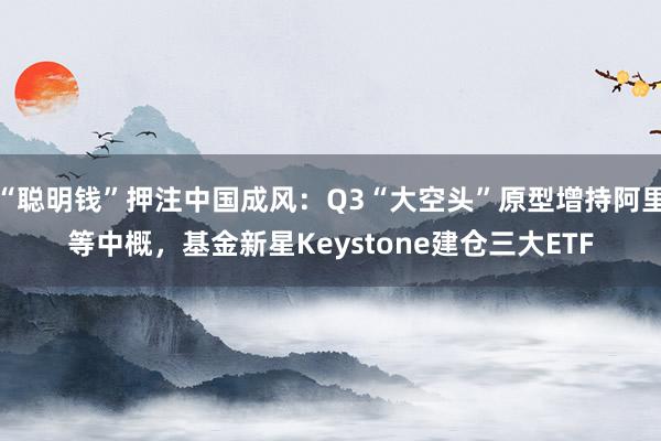 “聪明钱”押注中国成风：Q3“大空头”原型增持阿里等中概，基金新星Keystone建仓三大ETF