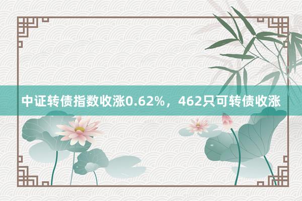 中证转债指数收涨0.62%，462只可转债收涨