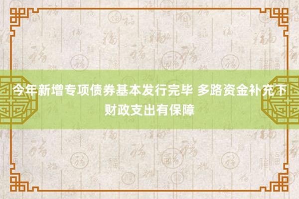 今年新增专项债券基本发行完毕 多路资金补充下财政支出有保障