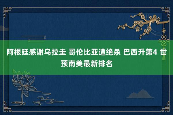 阿根廷感谢乌拉圭 哥伦比亚遭绝杀 巴西升第4 世预南美最新排名