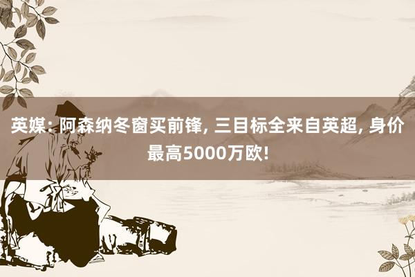 英媒: 阿森纳冬窗买前锋, 三目标全来自英超, 身价最高5000万欧!