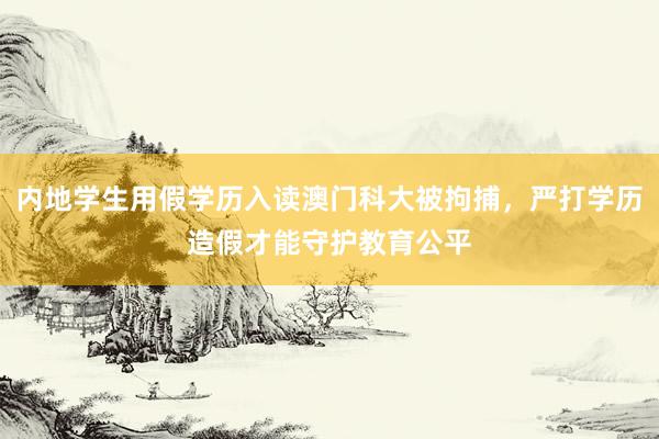 内地学生用假学历入读澳门科大被拘捕，严打学历造假才能守护教育公平