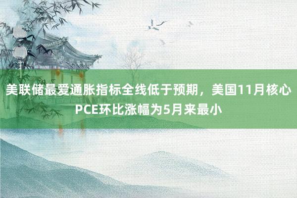 美联储最爱通胀指标全线低于预期，美国11月核心PCE环比涨幅为5月来最小